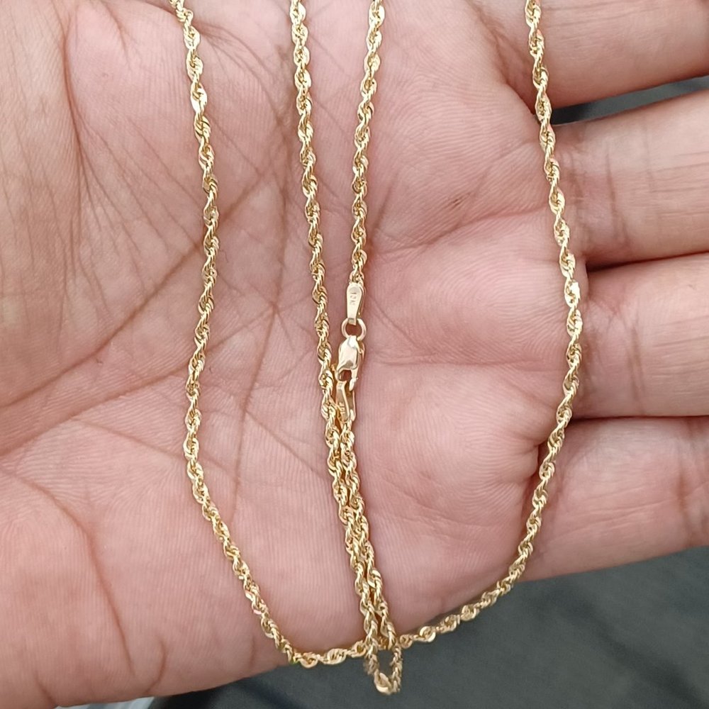 10kt Real Gold Rope Chain 20 inches